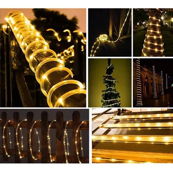 5/10M 50/100 LED al aire libre del Tubo de la Cuerda Tira de Cadena de Luz RGB Lámpara de Navidad de la Decoración del Hogar de Navidad Luces de Hadas 8 Modo de la prenda Impermeable de la Guirnalda.