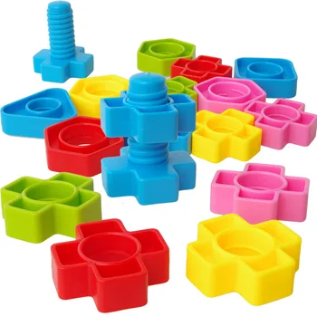5 Pares Tornillo bloques de construcción de plástico insertar bloques de tuerca forma de juguetes para niños Juguetes Educativos de los modelos a escala