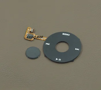 5 sets/lot Negro Clickwheel Rueda de Clic Negro + Botón Central Clave para iPod 6 7 Classic de 80 gb 120 GB de Espesor Delgado de 160GB