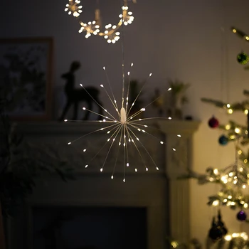 50 LEDs DIY LED de Hadas Cadena de Luz de la Batería Colgante de Estrella de Vacaciones de la Luz de la Boda Decoración del Hogar de Navidad Brilla la Luz