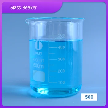 500 ml Vaso de precipitado Forma Baja de Química Laboratorio de Vidrio de Borosilicato Transparente Vaso de precipitados Engrosada con pico de 1PC