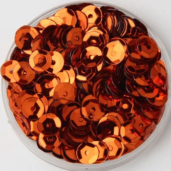 50g(10000pcs) de 4 mm de la Copa Suelto Lentejuelas Ronda de Paillette de la Boda Vestido de Accesorios de Costura Artesanal de Naranja Confeti Lentejuelas