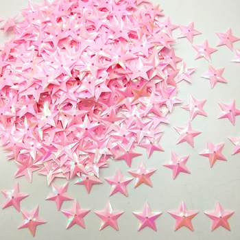 50g/lote de 15 mm de color Rosa AB Estrella Lentejuelas Taza Suelta Paillettes de la Boda Manualidades Niños de BRICOLAJE Accesorios Con 1 Agujero del Medio