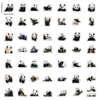 50pcs Nuevo Lindo Panda Pegatinas Para el ordenador Portátil Patineta Papelería Casco Impermeable Cuadernos Adesivos Pegatinas de Suministros de Artesanía