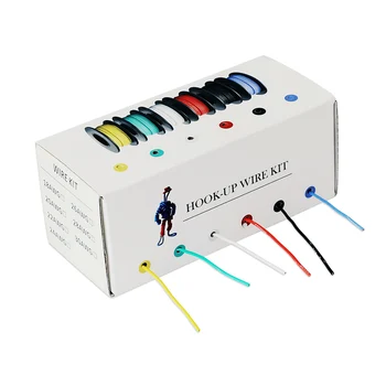 54 mbps/caja 177ft de conexión del Cable Trenzado de 24AWG UL3132 de Silicona Flexible de cables Eléctricos con Aislamiento de Caucho de Cobre Estañado 300V 6 Colores