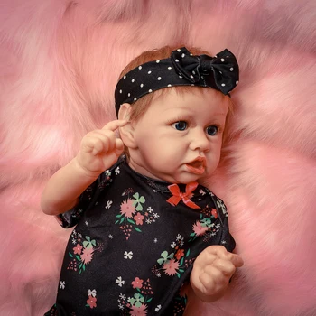 55 cm Reales Boneca Reborn Baby Doll Suave Toque Real Lleno de Juguetes de Silicona Para los Niños Regalo de Cumpleaños Torcida la Boca de la Muñeca de los Niños