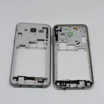 5pcs de Alta calidad Para Samsung Galaxy J5 J500 J500f Medio de la Placa del Marco Embellecedor de la Tapa de la Carcasa + botón lateral gris plata color