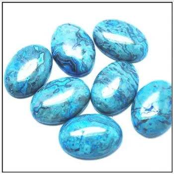 5pcs Natural de la Piedra azul Cabujón de Perlas de forma Oval 10x14mm 13x18mm 15x20mm 18x25mm 20x30mm perlas de accesorios flojos diy perlas de encontrar