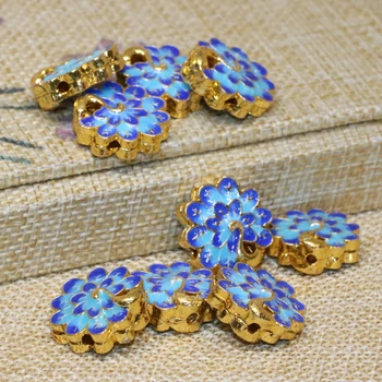 5pcs tallado azul pavo real esmalte ronda cloisonné 18mm espaciadores de perlas de accesorios de moda de las mujeres de los hombres de la joyería de bricolaje resultados B2458