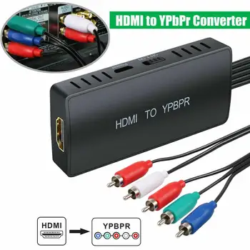 5RCA Componente RGB YPbPr Video +Audio R/L Adaptador Convertidor Para PS3 360 HDTV Monitor Proyector HDMI-compatible