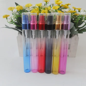 6 Pcs Mezcla de Colores 10ML Mini Muestra de Promoción de Gradiente Retornables de Vidrio Aerosol de Viaje de Vidrio Frasco de Perfume de 10cc Botellas de Perfume