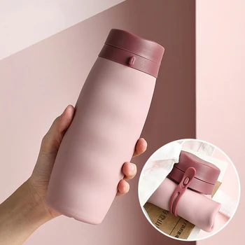 600 ml portátil deportes hervidor de Mano creativa de silicona de viaje al aire libre glibible botella de agua