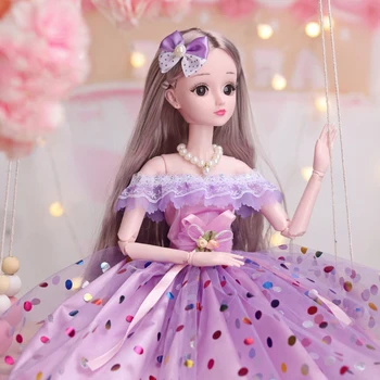 60cm de Moda de Muñecas Para las Niñas de Juguete Simul Plástico de Vestir Articulado de BRICOLAJE Smart Gran Princesa Muñeca Decorativa Para las Niñas Regalo de Cumpleaños