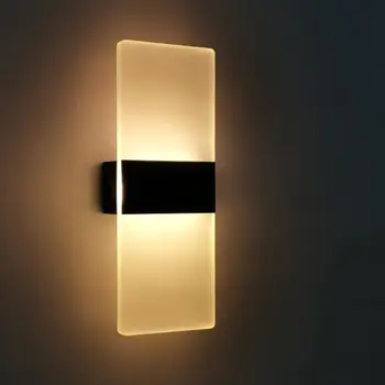 6w LED Lámparas de Pared Tecla del Piano de Acrílico de la Tecla de Luz de Pared de Aluminio Simple Dormitorio Sala de estar del Hotel de Estudio de Pasillo de Pasillo de Luz Interior