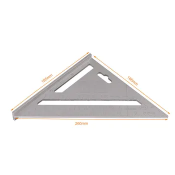 7 pulgadas de Precisión Triángulo de Ángulo Transportador de Velocidad de la Plaza de la Regla de Medición de Inglete Para Enmarcar la Construcción de Carpintero, Herramientas de Medición