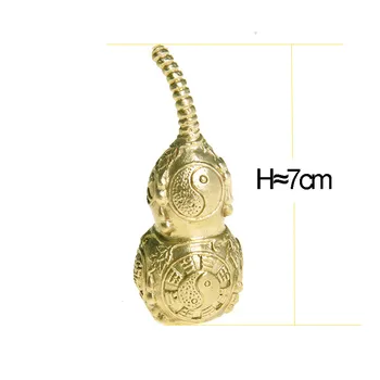 7cm Feng shui Chino Wu Lou Hu Lu miniaturas de Cobre Calabaza Amuleto de Bronce de Cobre de Antigüedades, Decoración del Hogar Accesorios Vintage