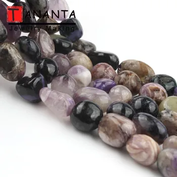 8-10MM Irregular Genuino Púrpura Charoite Perlas Naturales de Piedra Suelta Espaciador Perlas para la Joyería DIY Collar Pulsera de 15 Pulgadas