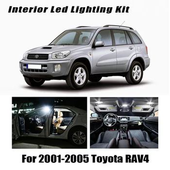 8 Bombillas Blancas Canbus Interior del Coche LED de Luz de Techo Kit de Ajuste Para Toyota RAV4 2001 2002 2003 2004 2005 Mapa de la Cúpula de la Carga de la Licencia de la Lámpara