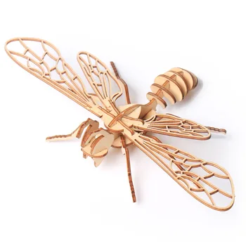 8 de insectos 3D jigsaw puzzles puzzle de madera juguetes de niños, tecnología de corte láser perfecto modelos de insectos puzzles regalos del bebé