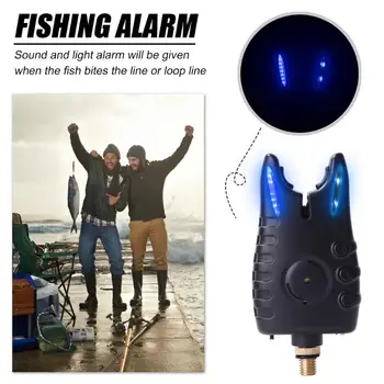 8 LED de la Mordedura de Pesca Indicador de Alarma de Tono Ajustable Sensibilidad del Volumen de Sonido de Alerta de la Carpa de Aparejos de Pesca de los Accesorios 90x40x40mm