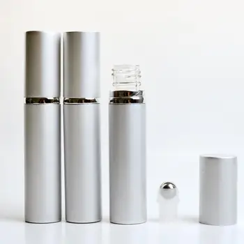8ML de Moda los Viajes de Aluminio de la Botella de Perfume Con Acero laminado En Vacío de Refinamiento de Aceites Esenciales Viales LX9024