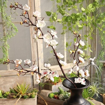 93CM Ciruela Grande de la flor del Cerezo de Seda de flores Artificiales de plástico madre de Sakura rama de árbol, Hogar Decoración de mesa de Boda Decoración de Grandes