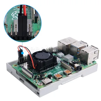 ABS Caja Eléctrica de la caja de Plástico para Raspberry Pi 4B / 3, con Disipadores de Calor destornillador para Raspberry Pi 4 / 3 B + / 3 B