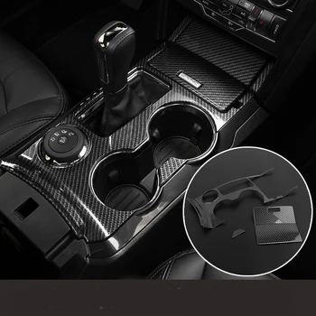 ABS de Fibra de Carbono de Cambio de Engranaje Tapa de la Caja de Accesorios de adorno de Interiores de Estilo de Ajuste Para Ford Explorer U502 2011-2016 2017 2018