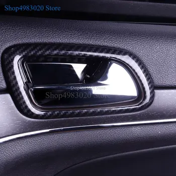 ABS de Fibra de Carbono de Grano Interior de la Puerta Manija de la Tapa de Tazón de ajuste Para el Jeep Grand Cherokee A 2018 2016 2017 Accesorios del Coche