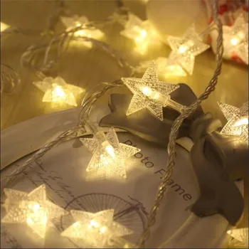 AC220V 5M 28 LED de la Estrella de la cadena de hadas luces del árbol de navidad decoraciones para el hogar al aire libre de la boda decoración de luces de navidad