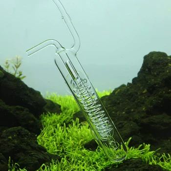 Acuario en Forma de Serpiente en Espiral de CO2 Difusor Contador de Burbujas de Cristal del Atomizador del Regulador de Tanque de Peces de la Copa de Succión Suministros Mascotas