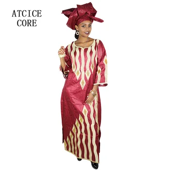 Africanos vestidos para las mujeres bazin riche vestido de diseño de diseño de bordado de LA092