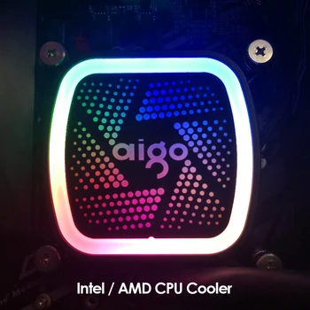 Aigo PC Caso, el Agua de Refrigeración de la CPU del Equipo Enfriador de RGB Enfriador de Agua Disipador de calor de la CPU Integrado de refrigeración Líquida para LGA 1156 2011 AM3 AM4