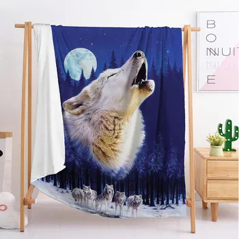 Alta fría animal de Lobo Personalizado mantas de Gran y pequeño tamaño de tirar de la manta de la galería manta para dormir de franela manta beddin