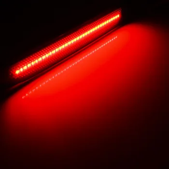 ANGRONG Parachoques Trasero Reflector Lado Marcador LED de Luz de la Cola Ahumado Negro de la Lente De Ford Mustang