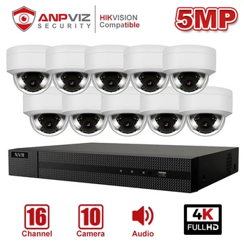 Anpviz 16CH 4K NVR de 5MP Cúpula de Audio/Óptico de 4X IP POE de la Cámara Kit de Inicio/al aire libre, Sistemas de Seguridad CCTV Video Vigilancia NVR Kit