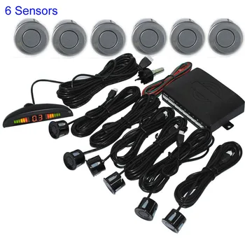 Aparcamiento Sensor de Auto Reversa de la Copia de seguridad Detector de Radar del Sistema de Retroiluminación LED, Pantalla de 6 Sensores de Envío Gratis en 9 colores disponibles