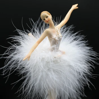 Aqumotic Elegante Bailarina de la Danza la Música del Carrusel Caja de 1pc Rosa de Plumas Caja de Música de Bricolaje de Novia de Regalo de Cumpleaños