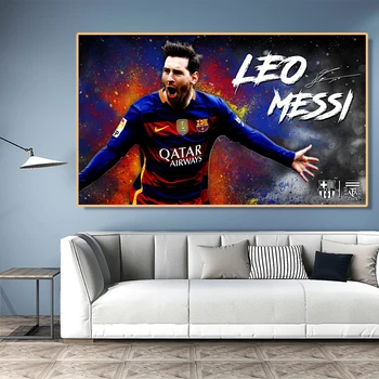 Argentina, el Jugador de Fútbol de la Imagen de Lionel Messi Cartel y la Impresión de la Lona de Arte de la Pintura de la Pared Arte Mural para la Sala de estar Decoración de Cuadros
