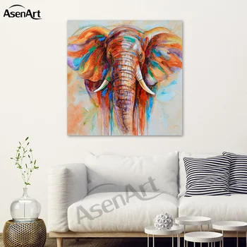 Arte de la pared de los Animales el Colorido de los Elefantes Lienzo Pintura Moderna Cartel de la Imagen para la Sala de estar Decorativas Casa sin enmarcar