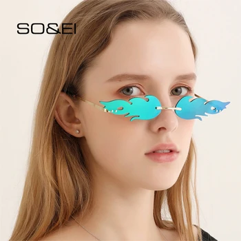 ASÍ&EI Moda Única Forma de la Llama de Montura de las Mujeres Gafas de sol de Espejo Gafas de Lentes al aire libre Gafas de Sombra UV400 los Hombres Gafas de Sol de Oculos