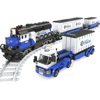 AUSINI 25111 1008pcs los Trenes de Ferrocarril Montaje de Navidad, Modelo de Construcción de Bloques, Ladrillos Juguetes Para los Niños Chicos de Regalo