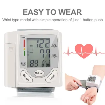 Automática de la pantalla LCD Digital de Muñeca Monitor de Presión Arterial del Pulso del Corazón de Medida de Alta Venta