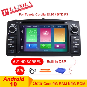 AutoRadio 2Din Android 10 de Multimedia para Coches de Radio Estéreo Reproductor de Navegación GPS Para Toyota Corolla E120 BYD F3 2000-2006 DVD CarPlay