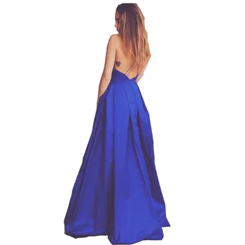Azul Real Vestido De Noche Largo De La Nueva Llegada Elegante Sexy Sin Respaldo De Las Mujeres Vestidos Formales Para Los Invitados De La Boda Cotillón De Fiesta