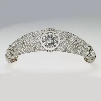 Barroco de Lujo Royal Cristal de la Reina Coronas CALIENTE Meghan Princesa de la Boda Tiaras Diadema Vintage de Austria Diademas de diamantes de imitación CR112