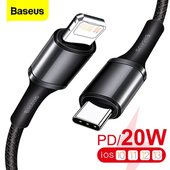 Baseus 20W PD USB Tipo C Cable para el iPhone 12 11 Pro Xs Max de Carga Rápida Cargador para iPad MacBook Pro de Tipo C, USBC Cable de Datos Cable de
