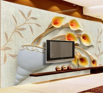 Beibehang un fondo de pantalla Personalizado en 3D romántico de herradura ciruela dormitorio de TV de fondo de la pared decoración del hogar de la pintura papel de parede