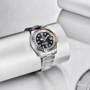 BERSIGAR Reloj de los Hombres Automático Mecánico Reloj de Acero Inoxidable de la prenda Impermeable 100M Negocio de la Moda de Lujo Relogio Masculino