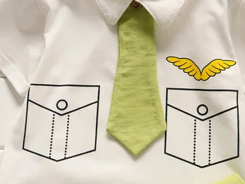 BibiCola los varones recién nacido de verano piloto conjuntos de ropa de algodón 2021 nuevos niños ropa de corbata de caballero, trajes de niño de manga corta tops